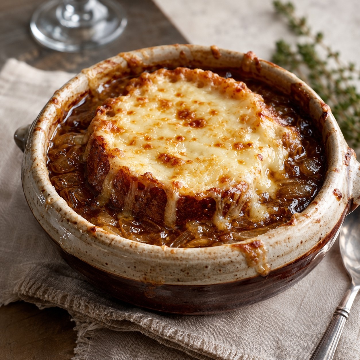 Onion Soup with Plum Wine